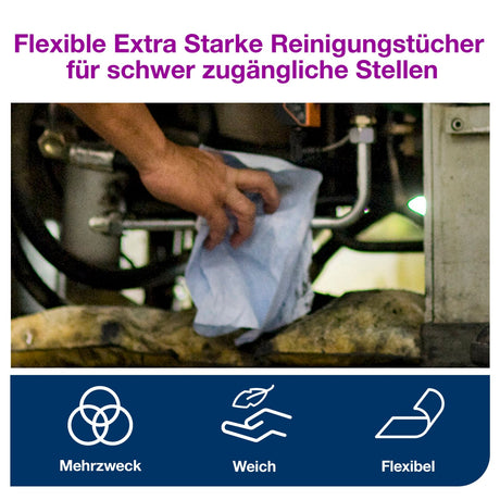 Tork Reinigungstücher W1, 1-lagig, blau – extra saugstark und flexibel – Ansicht 5