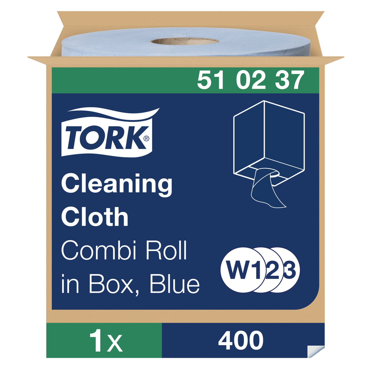 Tork Reinigungstücher W1/W2/W3, 1-lagig, 400 Tücher/Rolle, wiederverwendbar – Ansicht 9