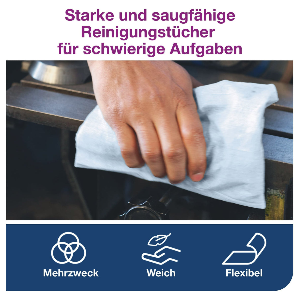 Tork Reinigungstücher W1/W2/W3, 1-lagig, 400 Tücher/Rolle, wiederverwendbar – Ansicht 12