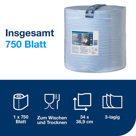 Tork Advanced Wischtuch 440, blau, W1 – stark und extrem saugfähig – Ansicht 2