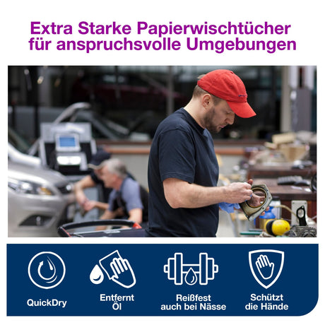 Tork Advanced Wischtuch 440, 3-lagig, blau, W1/W2 – widerstandsfähig, mit Prägung – Ansicht 5
