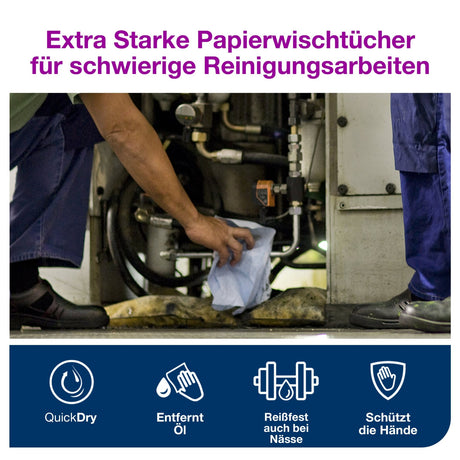 Tork Advanced Wischtuch 440, 3-lagig, blau, Einzeltücher W4 – hohe Saugkraft – Ansicht 6