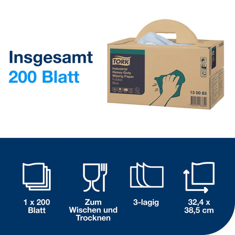Tork Advanced Wischtuch 440, 3-lagig, blau, Handybox W7 – besonders saugfähig – Ansicht 2