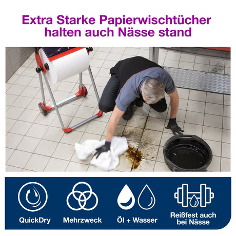 Tork Advanced Wischtuch 430, Großrolle, hochweiß, W1/W2 – widerstandsfähig – Ansicht 6