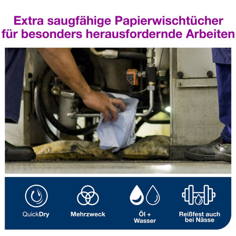 Tork Advanced Wischtuch 430, Großrolle, blau, 2-lagig, W1 – mit Prägung – Ansicht 7