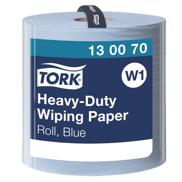 Tork Advanced Wischtuch 430, Großrolle, blau, 2-lagig, W1 – mit Prägung
