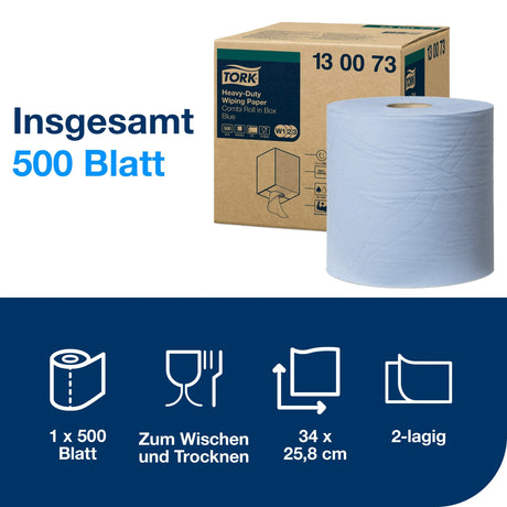 Tork Advanced Wischtuch 430, blau, W1/W2/W3 – zum Trocknen und Aufwischen – Ansicht 2