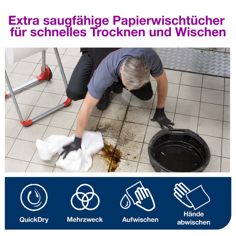 Tork Advanced Wischtuch 420, hochweiß, 2-lagig, W1/W2/W3 – hohe Kapazität – Ansicht 5