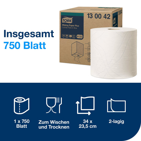 Tork Advanced Wischtuch 420, hochweiß, 2-lagig, W1/W2/W3 – hohe Kapazität – Ansicht 2