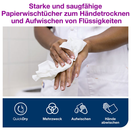 Tork Advanced Wischtuch 420, 2-lagig, weiß, Einzeltücher W4 – hohe Saugfähigkeit – Ansicht 5
