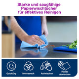 Tork Advanced Wischtuch 420, Großrolle, blau, 2-lagig, W1 – mit Prägung – Ansicht 14