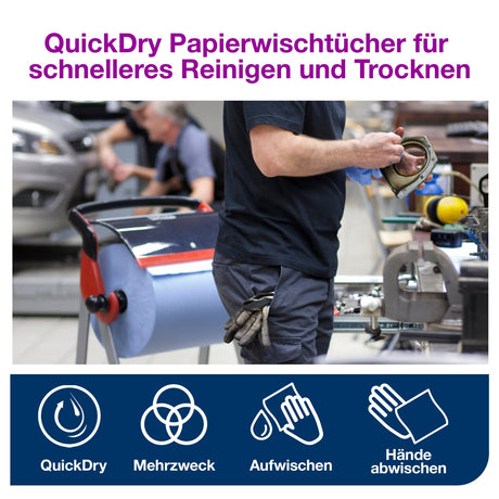Tork Advanced Wischtuch 420, Großrolle, blau, 2-lagig, W1 – mit Prägung – Ansicht 6