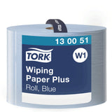 Tork Advanced Wischtuch 420, Großrolle, blau, 2-lagig, W1 – mit Prägung