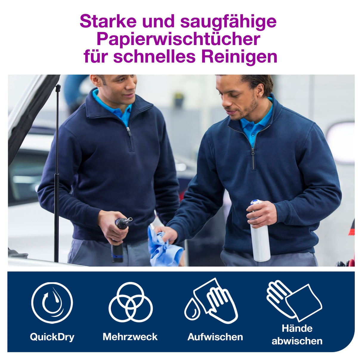 Tork Advanced Papierwischtuch 2-lagig, blau, W1/W2 – Ansicht 6