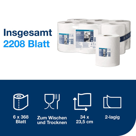 Tork Advanced Papierwischtuch 2-lagig, hochweiß, M2 – Ansicht 2