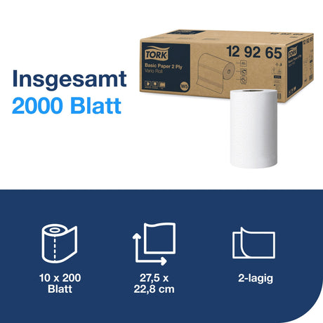 Tork Universal Papierwischtuch, Kleinrolle, widerstandsfähig – Ansicht 2