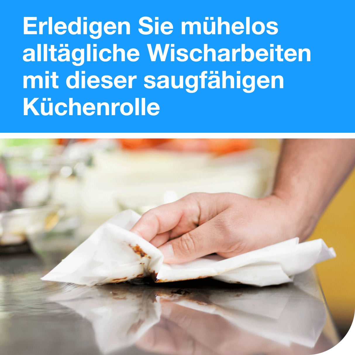 Tork Küchenrolle, 3-lagig, weiß, extra saugfähig – Ansicht 5
