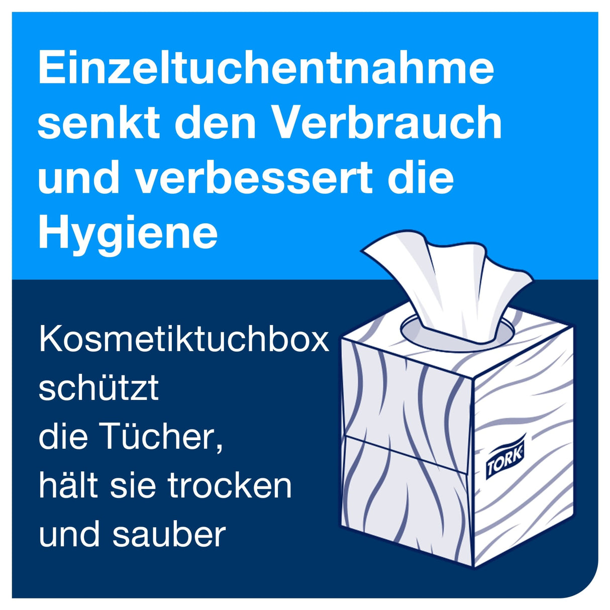 Tork Extra weiche Kosmetiktücher im Spenderwürfel, 2-lagig, weiß – Ansicht 6