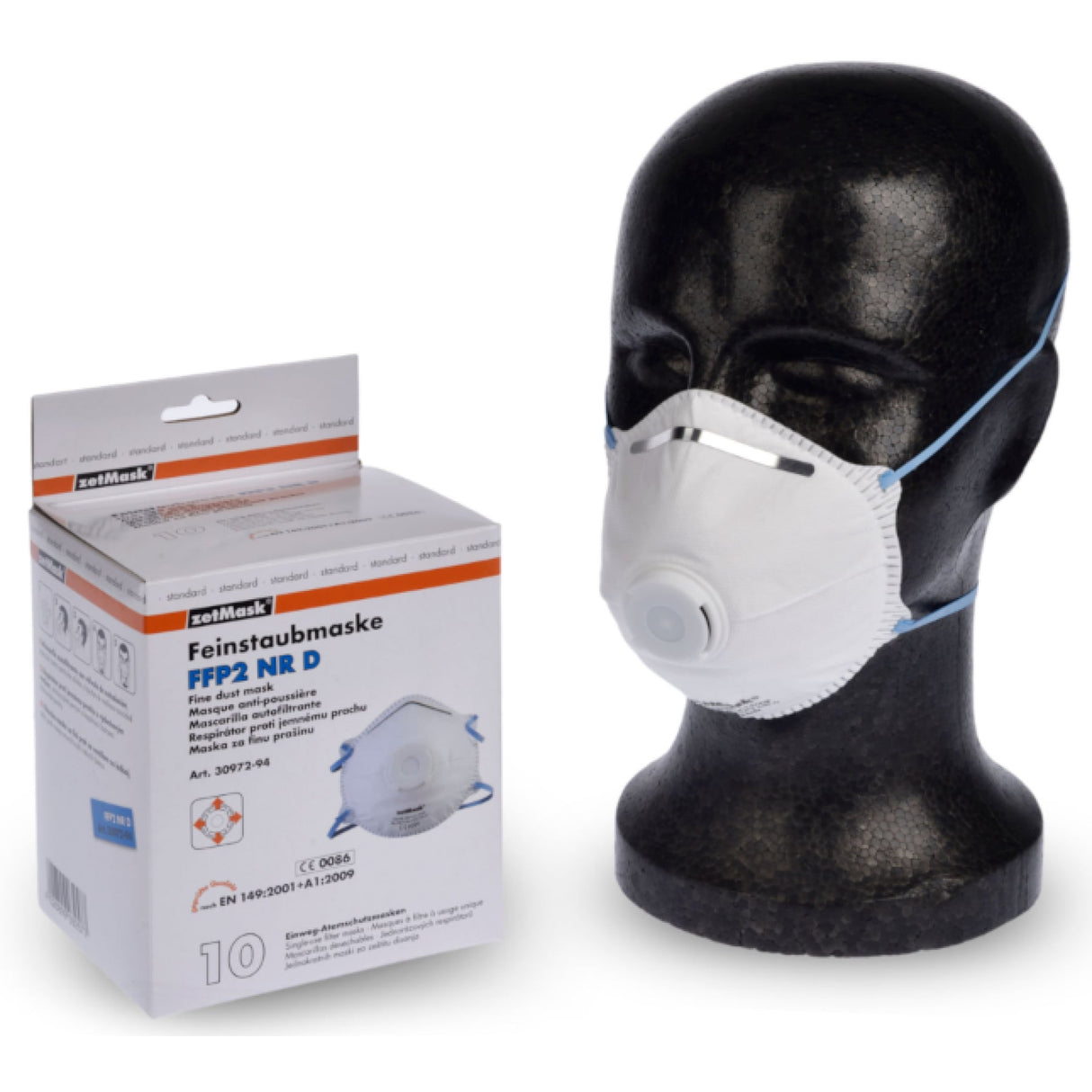 zetMask FFP2 Feinstaubfiltermaske mit Ausatemventil, druckfreier Dichtsitz – Ansicht 5