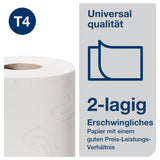 Tork Kleinrollen Toilettenpapier T4 Universal, 2-lagig, weiß, mit Prägung – Ansicht 2