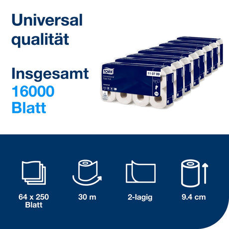Tork Kleinrollen Toilettenpapier T4 Universal, 2-lagig, weiß, mit Prägung – Ansicht 7