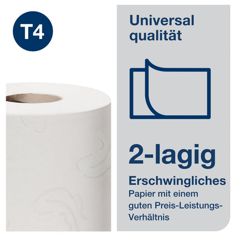 Tork Kleinrollen Toilettenpapier T4 Universal, 2-lagig, weiß, mit Prägung – Ansicht 8
