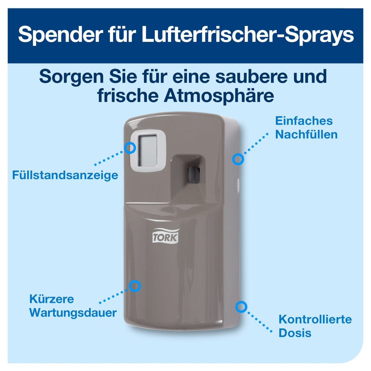 Tork Lufterfrischer / Duftspender, elektronisch programmierbar, lange Akkulaufzeit – Ansicht 3
