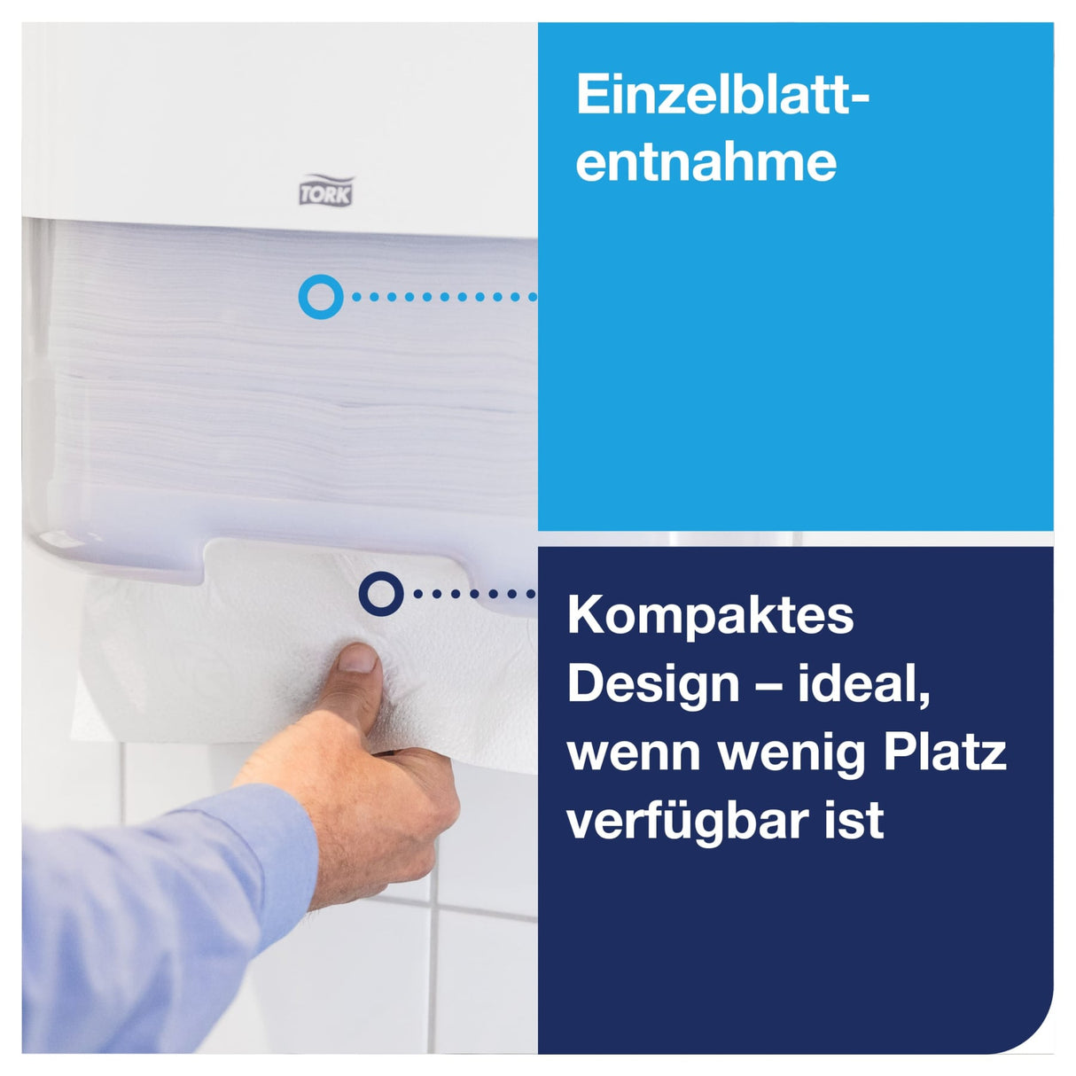 Tork Mini Handtuchspender mit seitlich öffnender Blende, H3 – Ansicht 7