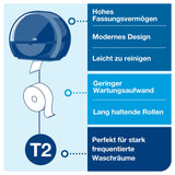 Tork Elevation Spender für Mini Jumbo Toilettenpapier T2, mit Sichtfenster und Rollenbremse – Ansicht 9