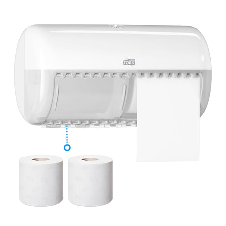 Tork Elevation Toilettenpapierspender für zwei Kleinrollen, T4 – Ansicht 2