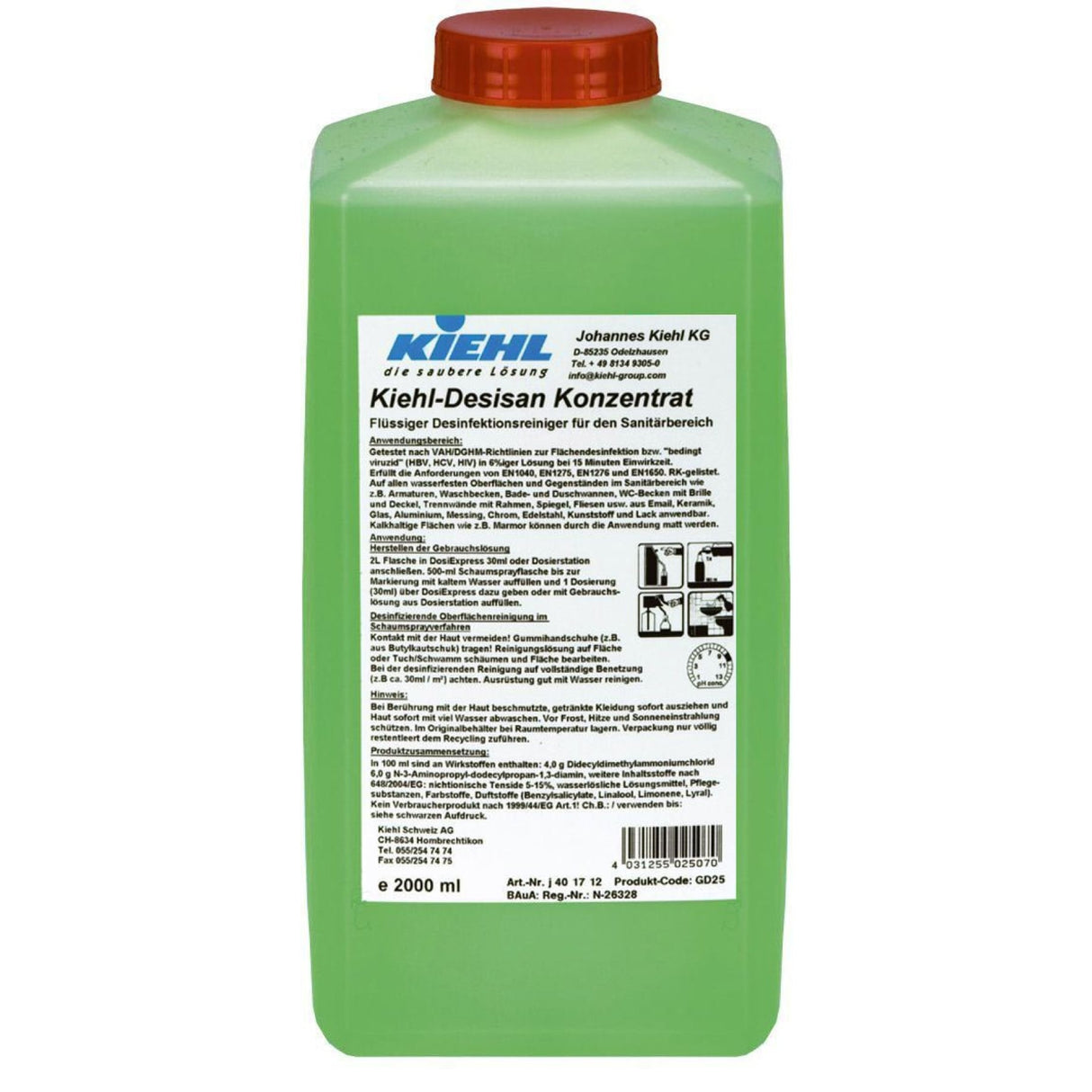 Kiehl-Desisan Konzentrat Desinfektionsreiniger – 2 Liter Flasche