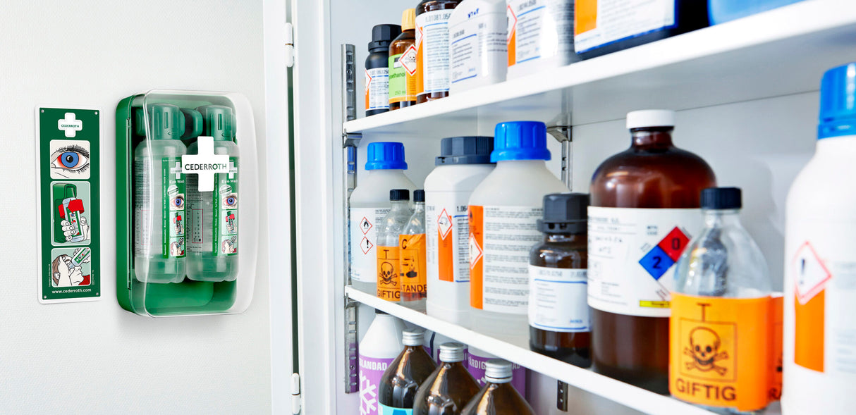 Cederroth Augendusche Wandhalter Eye-Wash-Cabinet mit Anleitungstafel – Ansicht 5