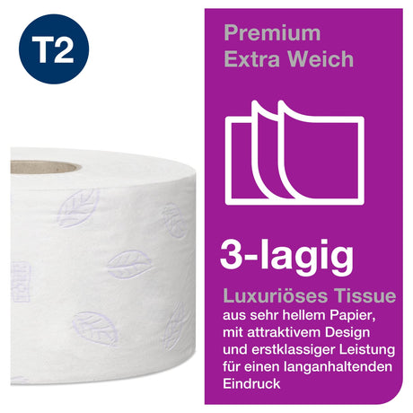 Tork Mini Jumbo Toilettenpapier T2 Premium, 3-lagig, weiß – extra weich – Ansicht 3