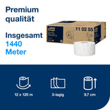 Tork Mini Jumbo Toilettenpapier T2 Premium, 3-lagig, weiß – extra weich – Ansicht 2