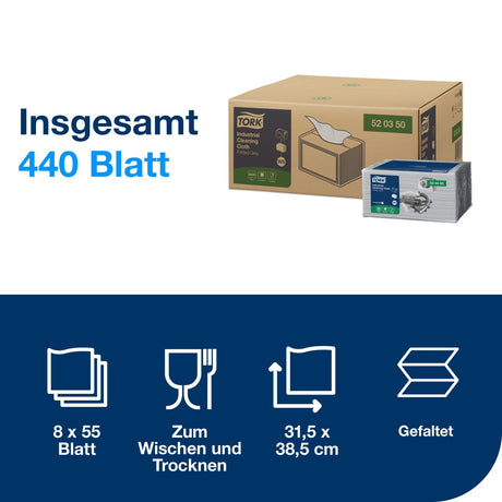 Tork Industrie Reinigungstuch 520, 1-lagig, grau, W8 – Ansicht 2