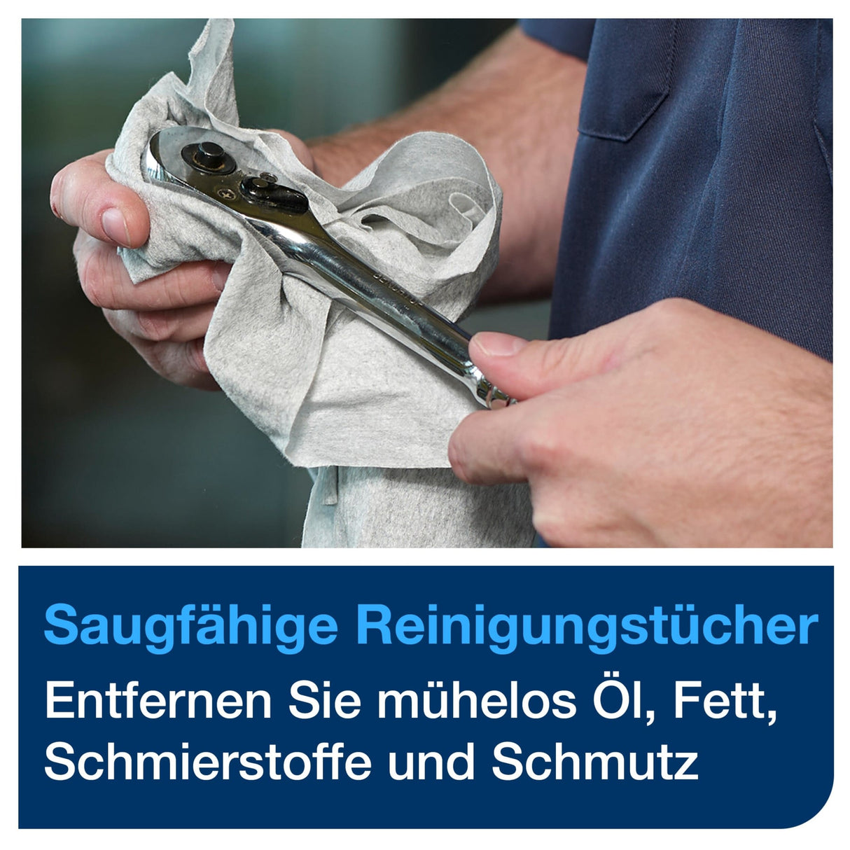 Tork Industrie Reinigungstuch 520, 1-lagig, grau, W8 – Ansicht 4