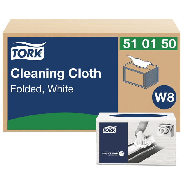 Tork Reinigungstuch W8-kompatibel, 1-lagig, weiß, 38,5 × 32 cm