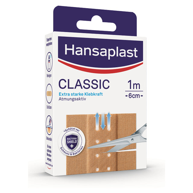 Hansaplast Classic Pflaster Meterware zum Zuschneiden, latexfrei mit starker Klebkraft
