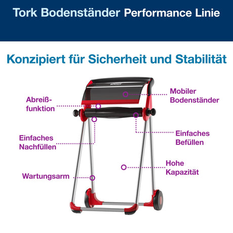 Tork Performance Bodenständer W1, mobil, mit hoher Kapazität – Ansicht 9