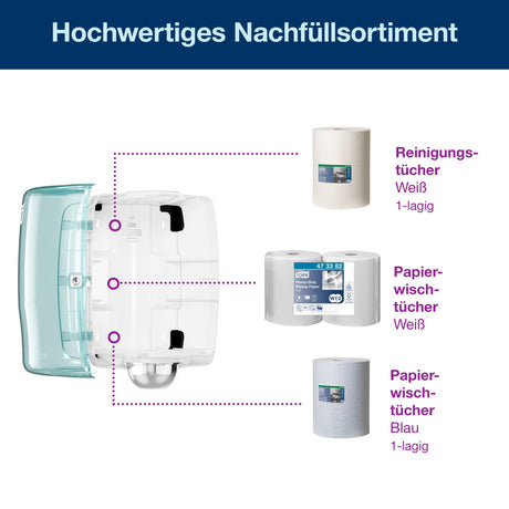 Tork Performance Innenabrollungsspender W2, hohe Kapazität, wandmontiert – Ansicht 4