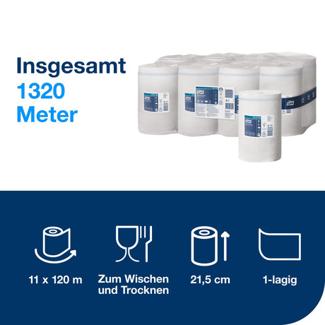 Tork Advanced Papierwischtuch 415, 1-lagig, weiß, M1 – Ansicht 2