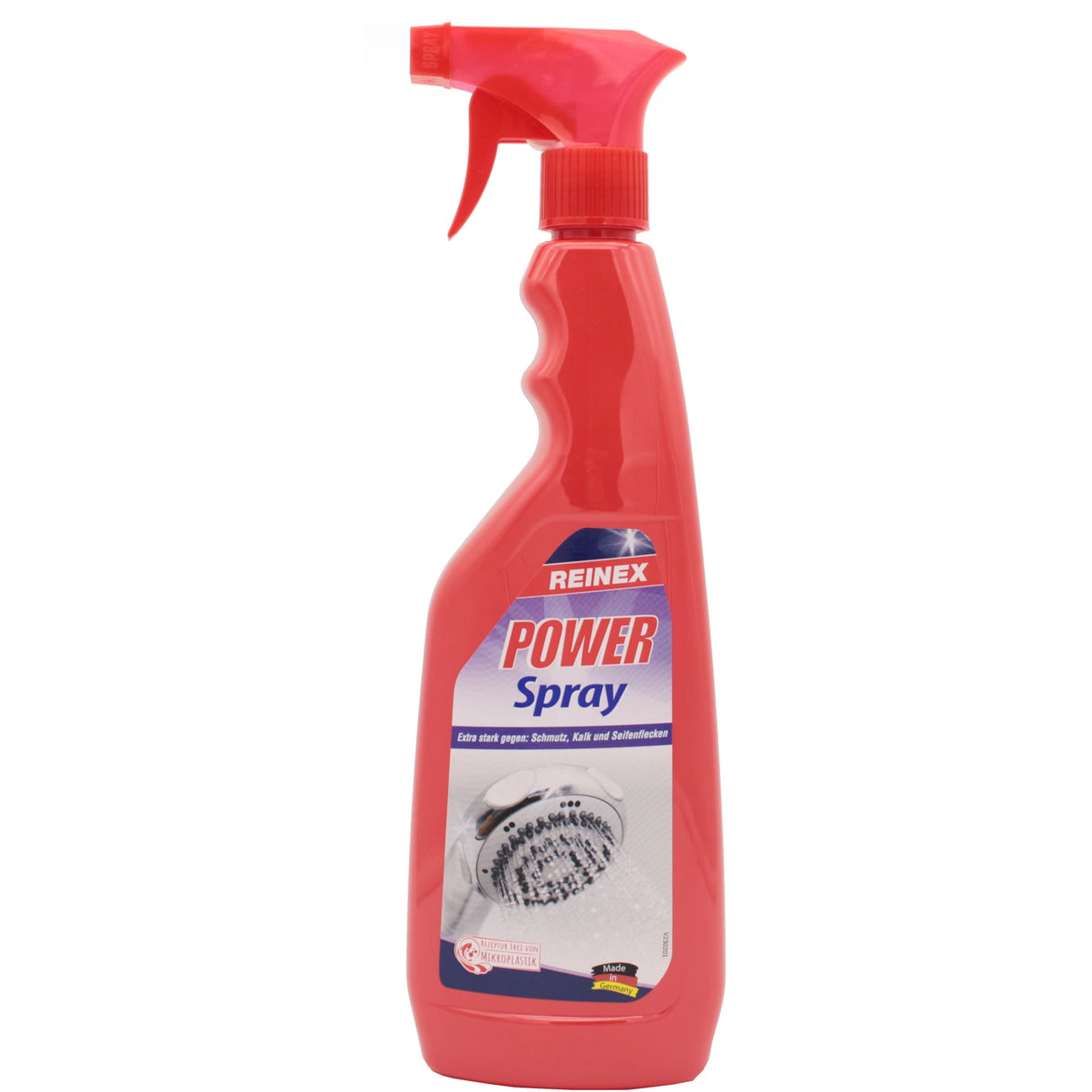 Reinex Power Spray Sanitärreiniger extra stark – entfernt Kalk, Schmutz und Seifenflecke