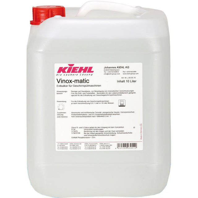 Kiehl Vinox-matic Schaumarmer Entkalker – 1 Kanister à 10 Liter