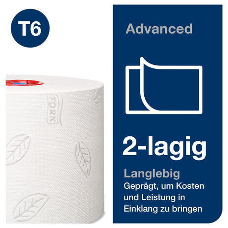 Tork Midi Toilettenpapier T6 Advanced, 2-lagig, weiß, mit Dekoprägung – Ansicht 4