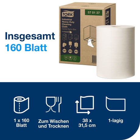 Tork Premium Reinigungstuch 570, 1-lagig, W1/W2/W3, extra stark – Ansicht 2
