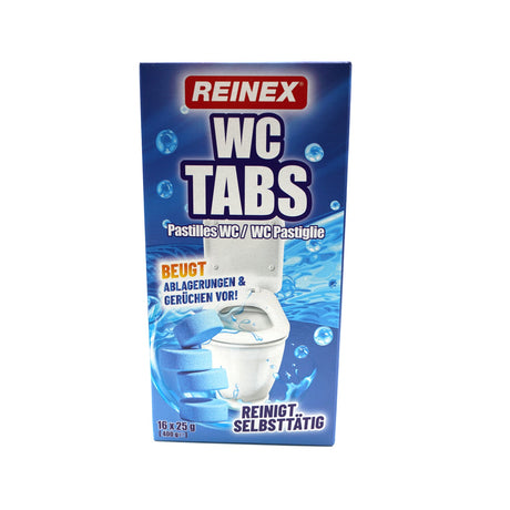 Reinex WC-Reiniger Tabs – reinigt Abflüsse, WC-Kästen und unzugängliche Stellen