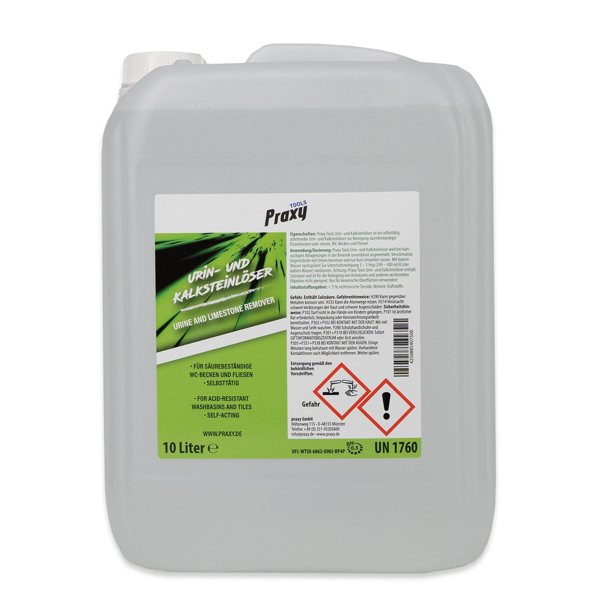 PRAXYTOOLS Urin- und Kalksteinlöser 10 Liter