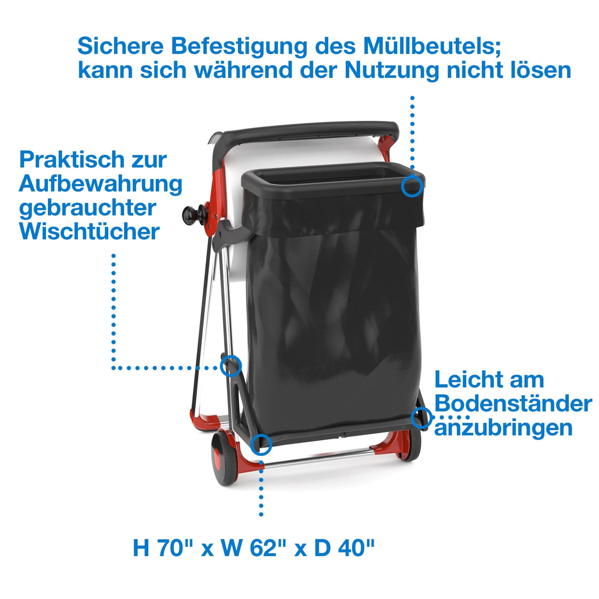 Tork Performance Abfallsackhalterung für Bodenständer W1 – Ansicht 4
