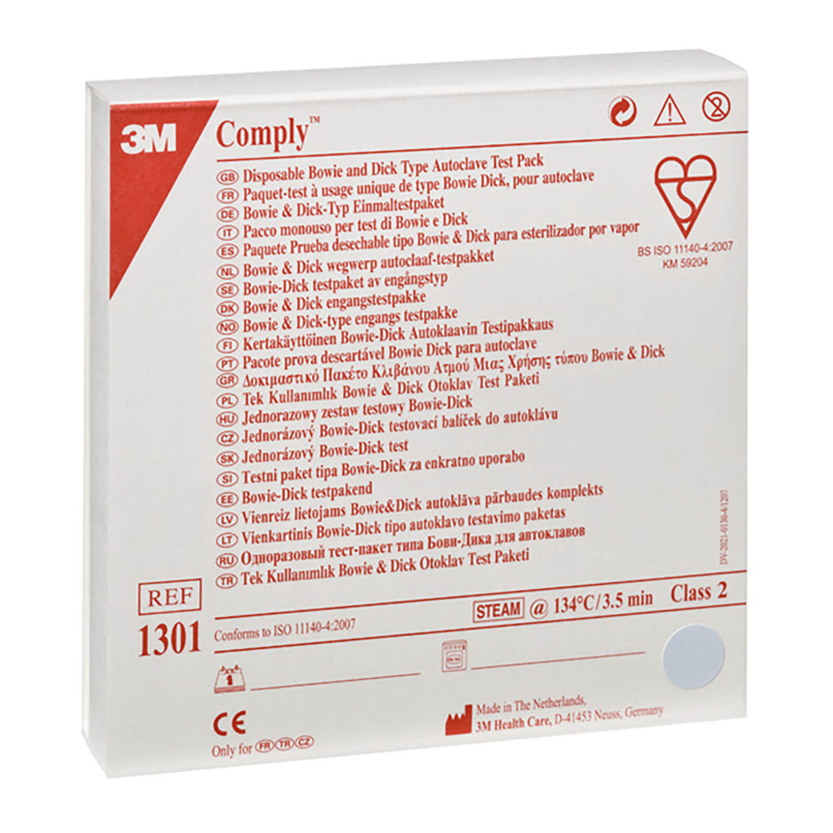 3M Comply Bowie-Dick Einmaltestpakete nach EN-ISO, 13 x 3 x 13 cm (20 Stck.)