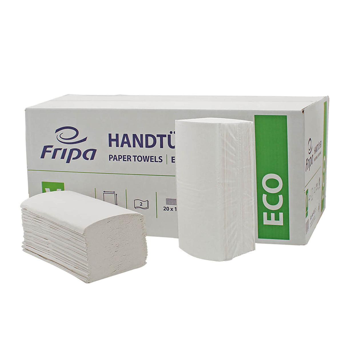 Fripa Papierhandtücher Eco 2-lagig weiß 25 x 23 cm (20 x 160 Stck.)